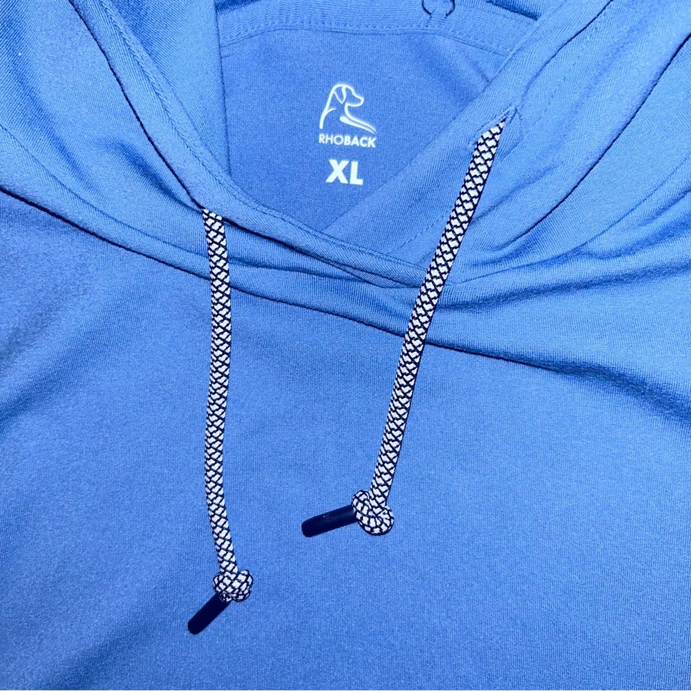 NWT Rhoback Hoodie Mens XL Ice Blue Hesi Performance Pullover Golf Powerade - Picture 4 of 8